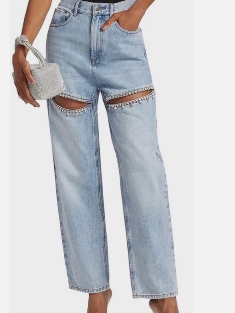 NWT Torn By Ronny Kobo Mariah Crystal Embellished Jeans